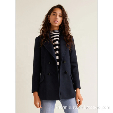 Junge Damen Regular Slim Fake Wollmantel